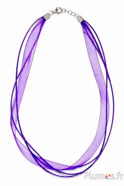 Collana in organza - lunghezza 45 cm - viola